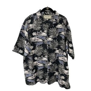 Palm Island Hawaiian Shirt XXL Ark Floral Aloha Camp Vacation Pocket Party Men